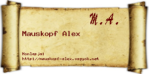Mauskopf Alex névjegykártya